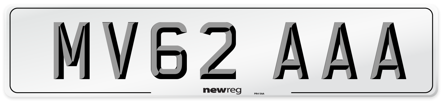 MV62 AAA Number Plate from New Reg